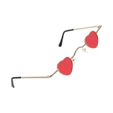 Imagem de Luxshiny 1 Unidade óculos de sol coração óculos de sol homens na moda sem aro copos óculos sem armação óculos de sol engraçados óculos de sol para decoração de festas Natal adereços decorar