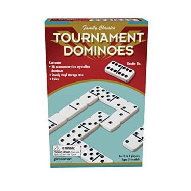 Imagem de Family Classics Tournament Dominoes - Double Six Crystalline Tiles in Storage Case by Pressman