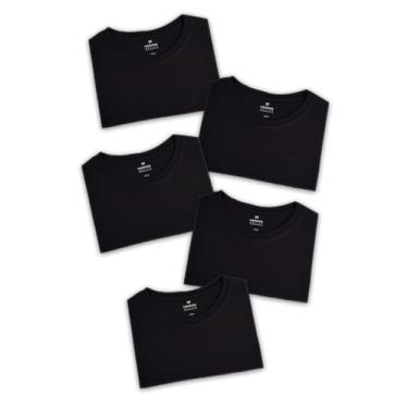 Imagem de Kit Com 5 Camisetas Masculinas Básicas Branco XG