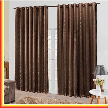 Imagem de Cortina Tropical em Jacquard 4,00 x 2,70 Para Varão - Tabaco