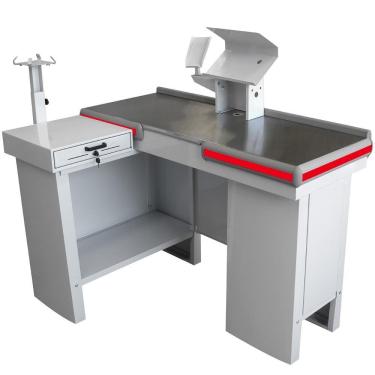 Imagem de Checkout Leve Caixa Supermercado De 1,30M Mesa Reta Com Kit Automação Balcão de compras - Innal