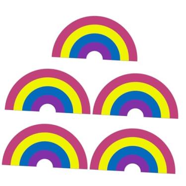 Imagem de OSALADI 5 Unidades Adesivo De Parede Arco-íris Decoração De Parede De Espelho Decalques...