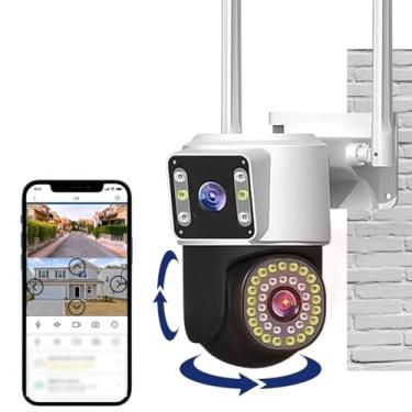 Imagem de Wifi Smart Camera, Câmera IP Wifi de Segurança Externa, Lente Dupla, Tela Dupla, 3mp+3mp, Detecção de Movimento, Vigilância Colorida