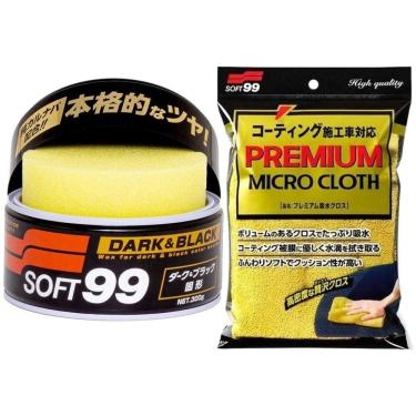 Imagem de Cera de Carnaúba Soft 99 Dark Black 300g + Toalha de Microfibra Premium