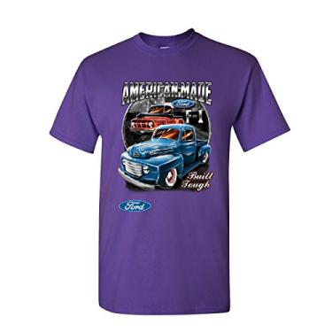 Imagem de Camiseta masculina Ford Pickup Trucks F1 American Made Hot Rod Built Tough, Roxo, M