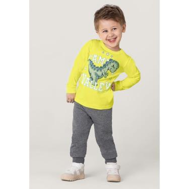 Imagem de Infantil - Camiseta Dinossauro Em Malha Menino Amarelo Incolor  menino