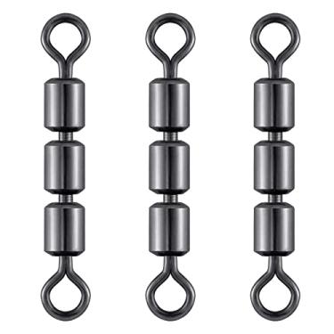 Imagem de Dr.Fish Pacote com 30 rotações de alta velocidade, 3 rolos, barril de pesca, giros, rolamento, lider, isca, conector, bagre, rig, talão, corrente giratória, água salgada, água doce, tamanho 4