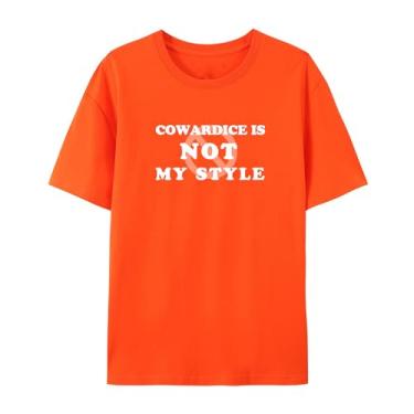 Imagem de Camiseta unissex Show Your Courageous Side with This Cowardice is Not My Style, Laranja, 3G