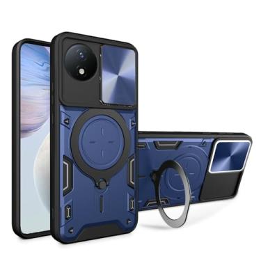 Imagem de Elubugod Compatível com capa Itel S23, com capa de lente de câmera deslizante compatível com Itel S23 S665L capa azul