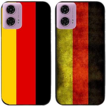 Imagem de 2 peças impressas TPU gel silicone capa de telefone traseira para Motorola Moto G24 (bandeira da Alemanha)