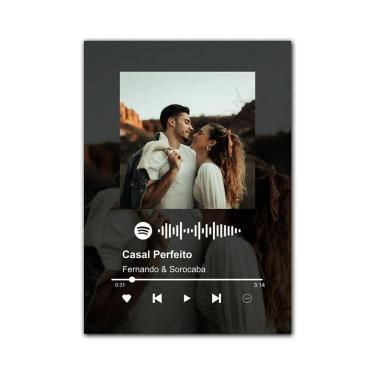 Imagem de Placa Spotify de Mesa Personalizado Tamanho 10x14 cm - COM SUPORTE
