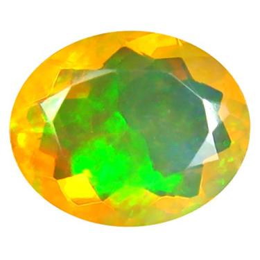 Imagem de 2,33 ct AAA+ Gem de qualidade corte oval (12 x 10 mm) opala arco-íris não aquecida genuína e extraída da pedra preciosa solta da Terra