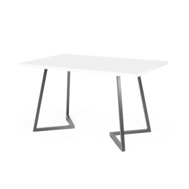 Imagem de Mesa de Jantar 4 Lugares Retangular 140x75 Industrial Rigo Branca - Straub Web