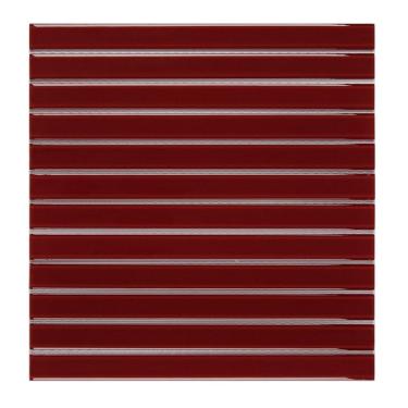 Imagem de Pastilha de Vidro Lisa 30cmx 30,9cm Filetto Glass Mosaic Placas Vermelha