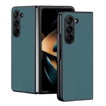 Imagem de Leiju Case Capa para Samsung Galaxy Z Fold 6 Slim Couro Híbrido PC Proteção à Prova de Choque Capa de Telemóvel para Samsung Z Fold 6 (Verde)