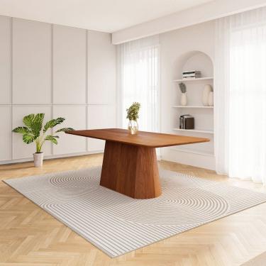 Imagem de Mesa de Jantar Retangular 210cm Baobá Cabecasa Madeiramadeira Cinamomo Canela