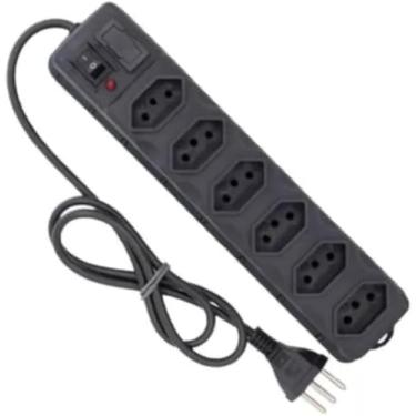 Imagem de Régua Extensão Elétrica Filto de Linha Universal Com Fusível De Segurança 6 Tomada Bivolt 6T + 3P Com Interruptor ON/OFF