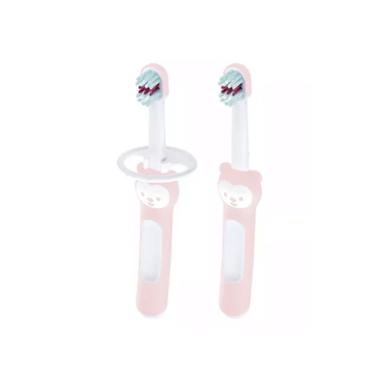 Imagem de Escova de Dente Infantil Rosa MAM Baby's Brush - Embalagem Dupla