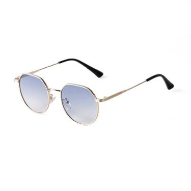 Imagem de VFDHN Metal marrom quadrado óculos de sol masculino feminino vintage gradiente lente redonda óculos de sol masculino feminino tons, c3, um tamanho