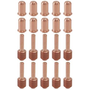 Imagem de POPWIN 10 peças 220478 eletrodo 10 peças 220480 bocal adequado para 30 tochas de corte consumíveis de plasma
