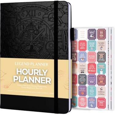 Imagem de Legend Planner Agenda horária – Organizador semanal e diário com horários. Diário de agendas para o trabalho, sem data, A5 (preto)