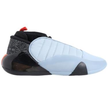 Imagem de adidas Tênis unissex Harden Vol. 7 - basquete, cano alto, Azul maravilha / laranja impacto/preto, 11.5