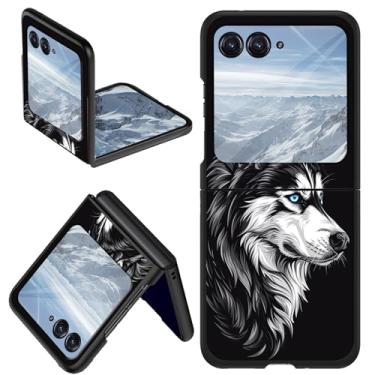 Imagem de DHYYDSQZ Capa protetora para Motorola Moto Razr 2024 para Moto Razr 50 com design de lobo, fina, rígida, antiarranhões, à prova de choque para Moto Razr 2024/Moto Razr 50 5G