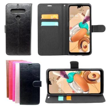 Imagem de Capa Capinha Carteira LG K71 Flip Case Colorida Preta - Mustangshop, P