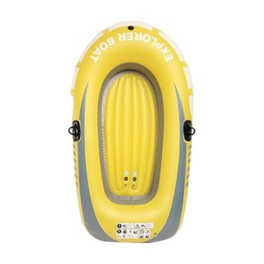 Imagem de oshhni Caiaque inflável Barco de pesca inflável PVC Bote aquático Barco ao ar livre para rafting ao ar livre Pesca Rios Lagos Lagoas, Médio Sem Remos