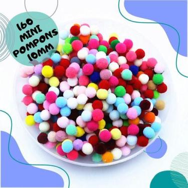 Imagem de Pompom 10mm Para Artesanato E Educação Pacote C/160 Unidades - Paes & 