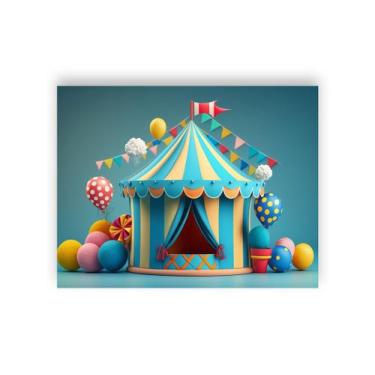 Imagem de Fundo Fotográfico 1,55 X 1,20 - Circo Azul Efeito 3D 024 - Via Cores