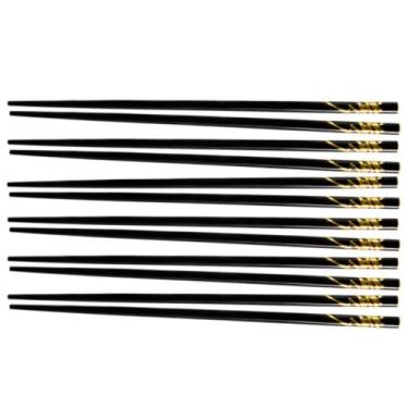 Imagem de Hashi para Comida Japonesa de Bambu Preto - 6 Pares - Mãos e Arte 