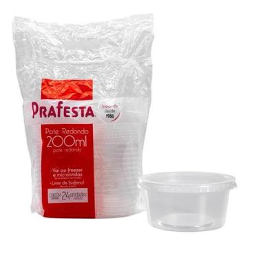 Imagem de Pote Red. 200 Ml com Tampa 24 Unds Freezer e Micro-ondas - PRAFESTA, U