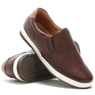 Imagem de Sapatênis Masculino Iate Couro Floater Art Nobre - 3102, 41, Café