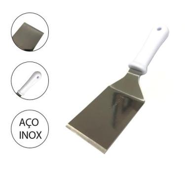 Imagem de Espátula Curva 3 Inox Profissional Chapa Lanches Pizza - Original Line