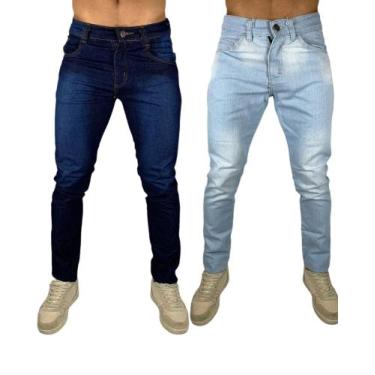 Imagem de Kit 2 Calças sarja masculino slim reta cores variadas - sky jeans, Jea