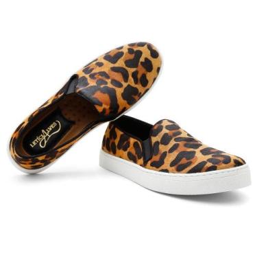 Imagem de Tênis Feminino Slip On Animal Print Leve Estilo Confortável - Q&A, 35,