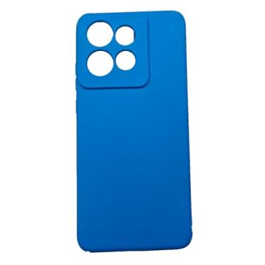 Imagem de Capa Capinha Compatível Com MOTOROLA Edge 50 Neo XT2409 Tela 6.4 Silicone Aveludada Premium Azul