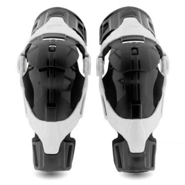 Imagem de Joelheira Amx Infantil Bike Trilha Enduro Articulada, Branco, Preto