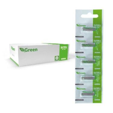 Imagem de 5x Pilhas Bateria 12v A27 Controle Alarme Portão Cartela - GREEN, 27A