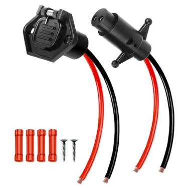 Imagem de Plugue de motor de pesca 12V calibre 8 2 receptáculos de fio kit de conexão rápida, compatível com caiaque Minn Kota Marine Bot, motor de pesca macho e fêmea