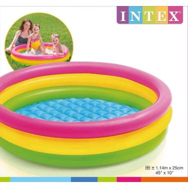 Imagem de Piscina Inflável 131 Litros Colorida Intex 57412 Bordas e Fundo inflável 1,14m X 25cm