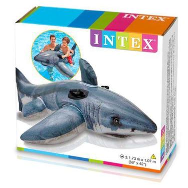 Imagem de Boia Tubarão Branco Intex 1,73m x 1,07m cod 57525