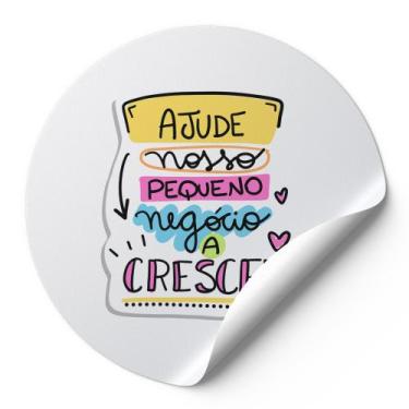 Imagem de 120 Etiquetas Auto Colante Adesivos Redondos Ajude Nosso Pequeno Negóc