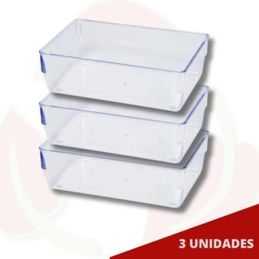 Imagem de Conjunto Porta Objetos Transparente Organizador Gaveta 3 Uni - PLASTUT