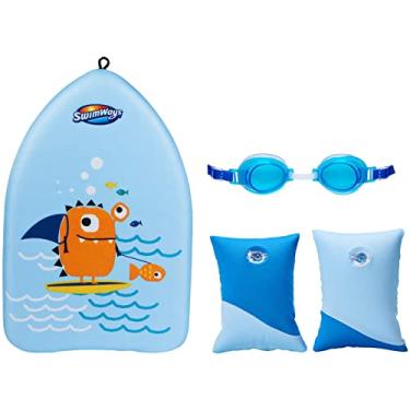 Imagem de Learn-to-Swim Value Pack with Kickboard, Goggles, and Floaties, Blue