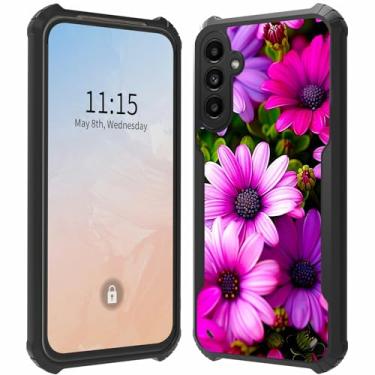 Imagem de BFSEROBJ Capa para Samsung A35 5G para mulheres menina traseira de acrílico rígido + TPU macio à prova de choque capa de telefone fina protetora para Samsung Galaxy A35 5G 6,6 polegadas 2024 - flor