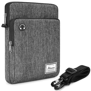 Imagem de KIZUNA Capa para tablet, bolsa mensageiro de ombro resistente à água de 10 polegadas para iPad Pro M2/11 polegadas A14 Air 5/26.7 cm Surface Go 3/26.7 cm Samsung Galaxy Tab A S6/Huawei MediaPad, cinza