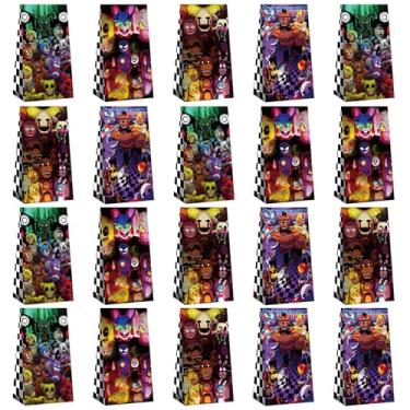 Imagem de Optiacan 20 peças de sacolas de brindes Freddy's, bolsas temáticas de festa de 5 noites para meninos meninas e crianças (FNAF)
