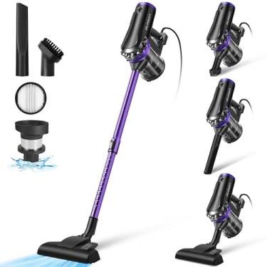 Imagem de elezon F800 - Aspirador de haste com cabo de 25,5 pés de comprimento, poderoso aspirador multiclone sem bolsa, aspirador leve de mão pequeno para casa de madeira dura e piso de azulejo, cor